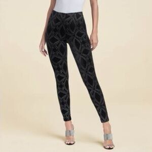 Sequin Black and Silver Patterned Sparkly Leggings